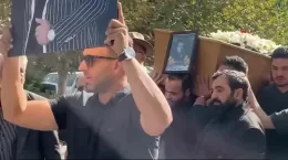 مراسم تشییع امید جهان با حضور هنرمندان