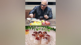 پذیرایی بهاره افشاری از مهران مدیری با باسلوق