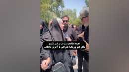 نعیمه نظام دوست در مراسم تشیع مادر داریوش فرضیایی (عمو پورنگ)